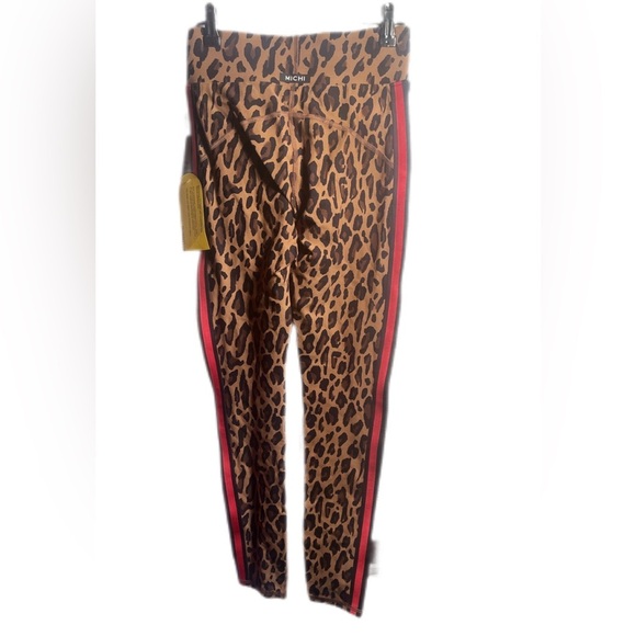 NWT Michi Leopard Print high waist athleisure comfortable Stretch Leggings S - Picture 3 of 4